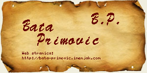 Bata Primović vizit kartica